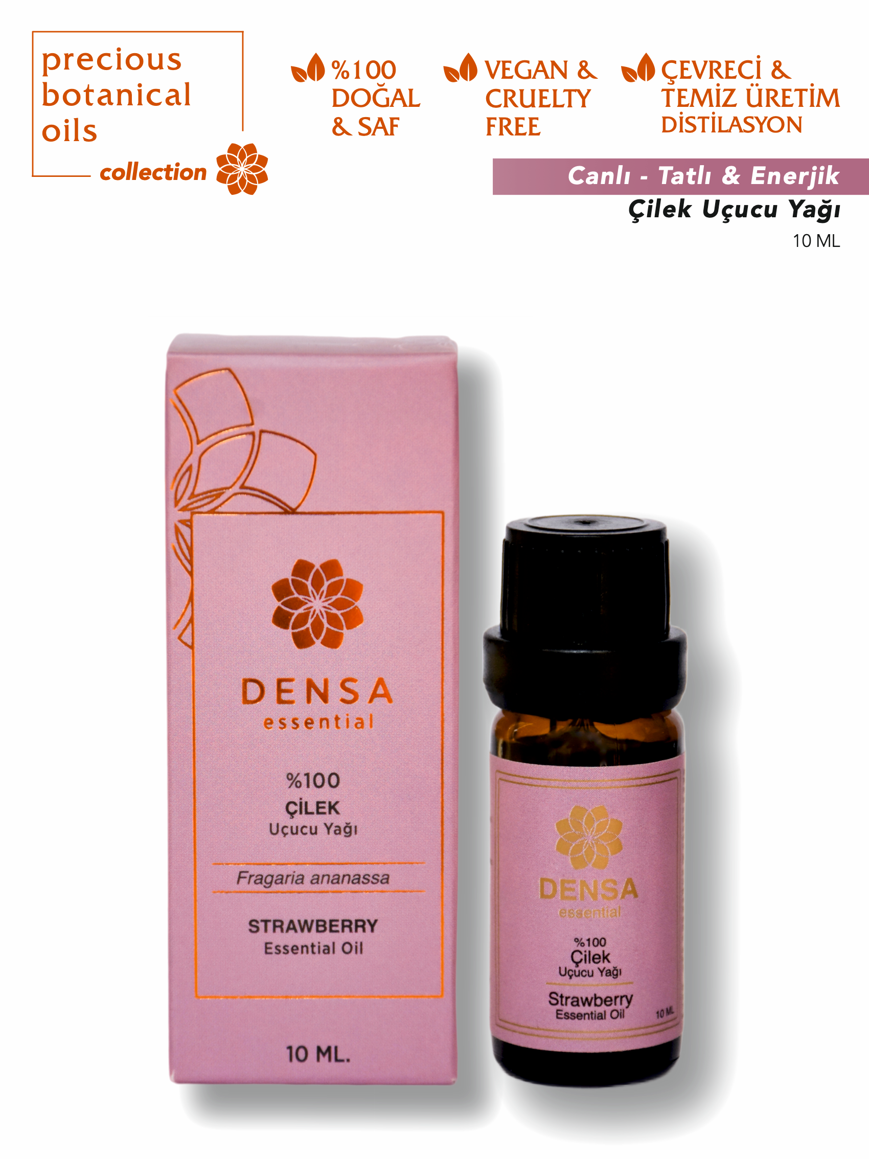 %100 Çilek Uçucu Yağı 10 ML