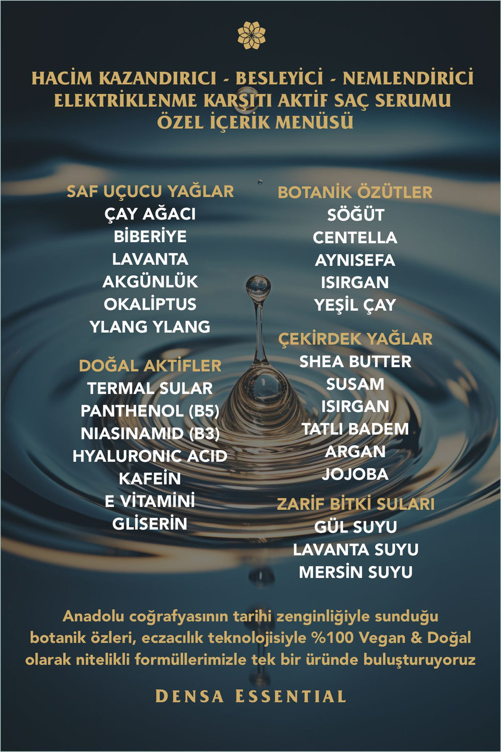 AKTİF SAÇ SERUMU - HACİM KAZANDIRICI/BESLEYİCİ/NEMLENDİRİCİ/ELEKTRİKLENME KARŞITI 50 ML