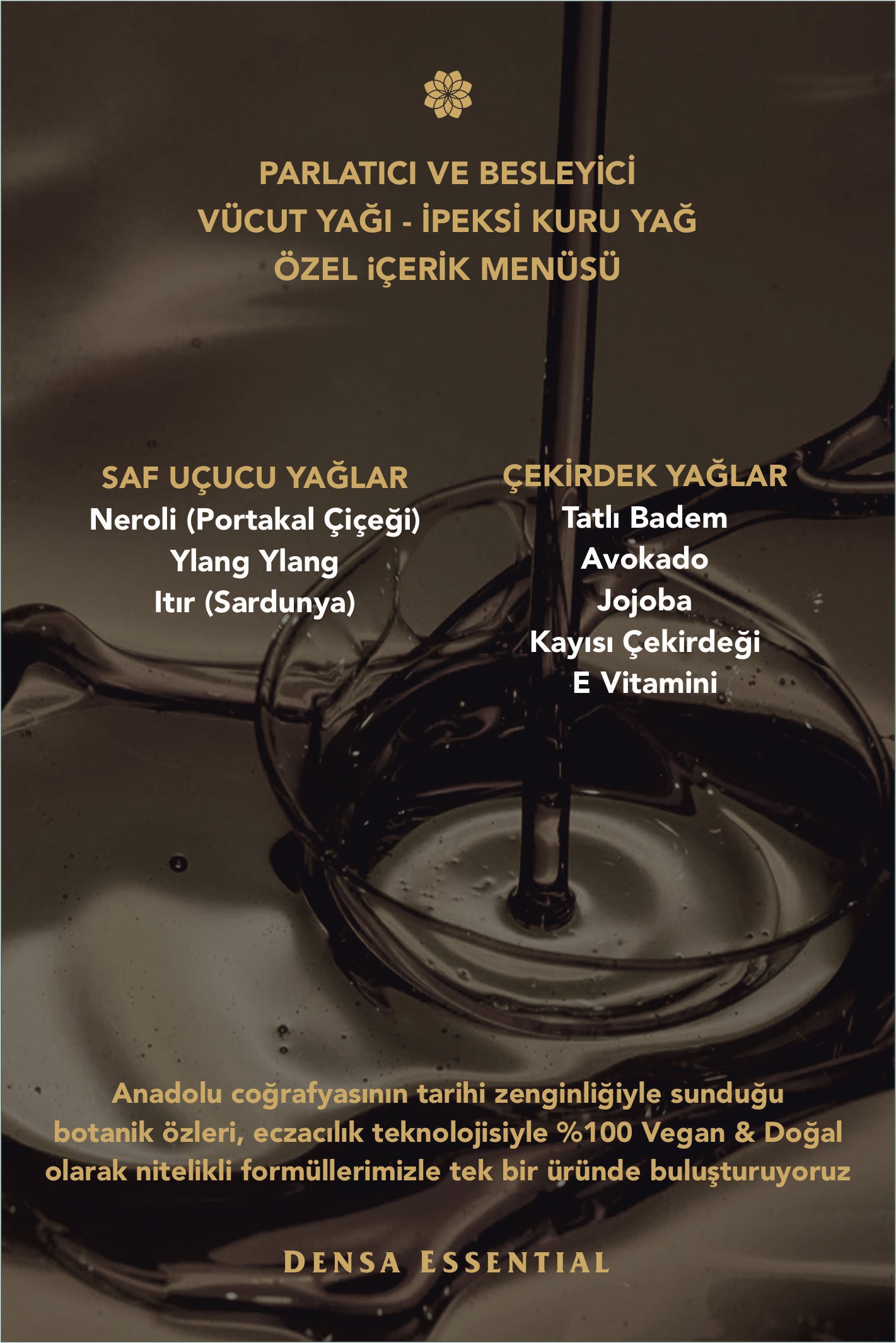İPEKSİ KURU YAĞ - PARLATICI/BESLEYİCİ/NEMLENDİRME ETKİLİ VÜCUT YAĞI 50 ML