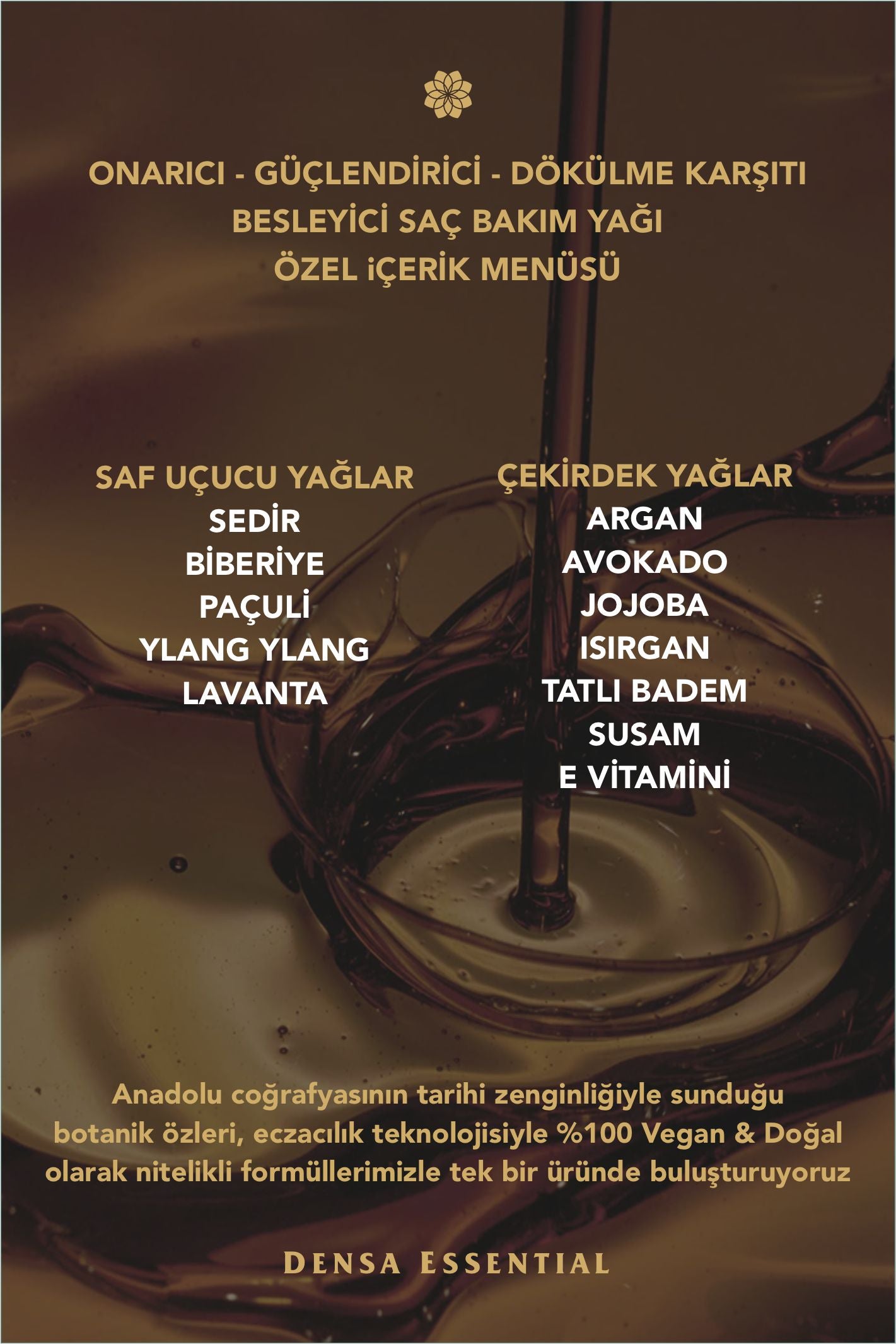 DÖKÜLME KARŞITI SAÇ BAKIM YAĞI - ONARICI/GÜÇLENDİRİCİ/BESLEYİCİ/PARLATICI ETKİLİ 50 ML