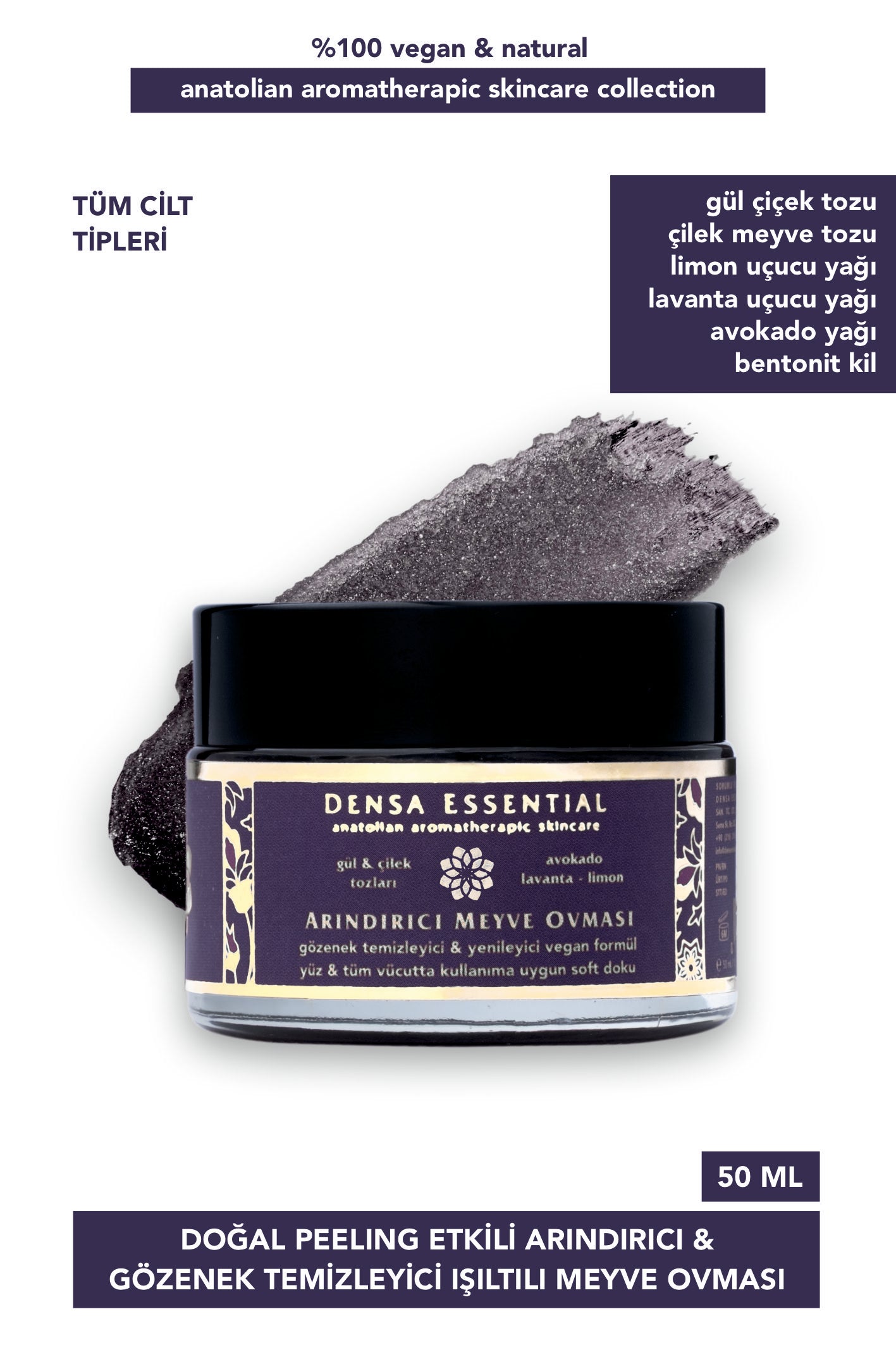 IŞILTILI MEYVE OVMASI - DOĞAL PEELING ETKİLİ, ARINDIRICI & GÖZENEK TEMİZLEYİCİ ETKİLİ 50 ML