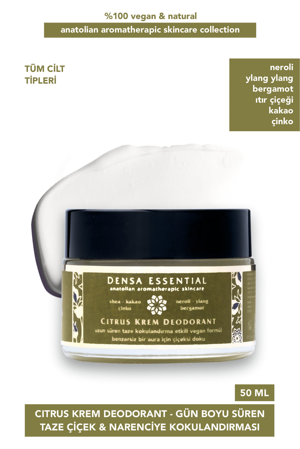 CITRUS KREM DEODORANT - GÜN BOYU SÜREN TAZE NARENCİYE KOKUSU 50 ML