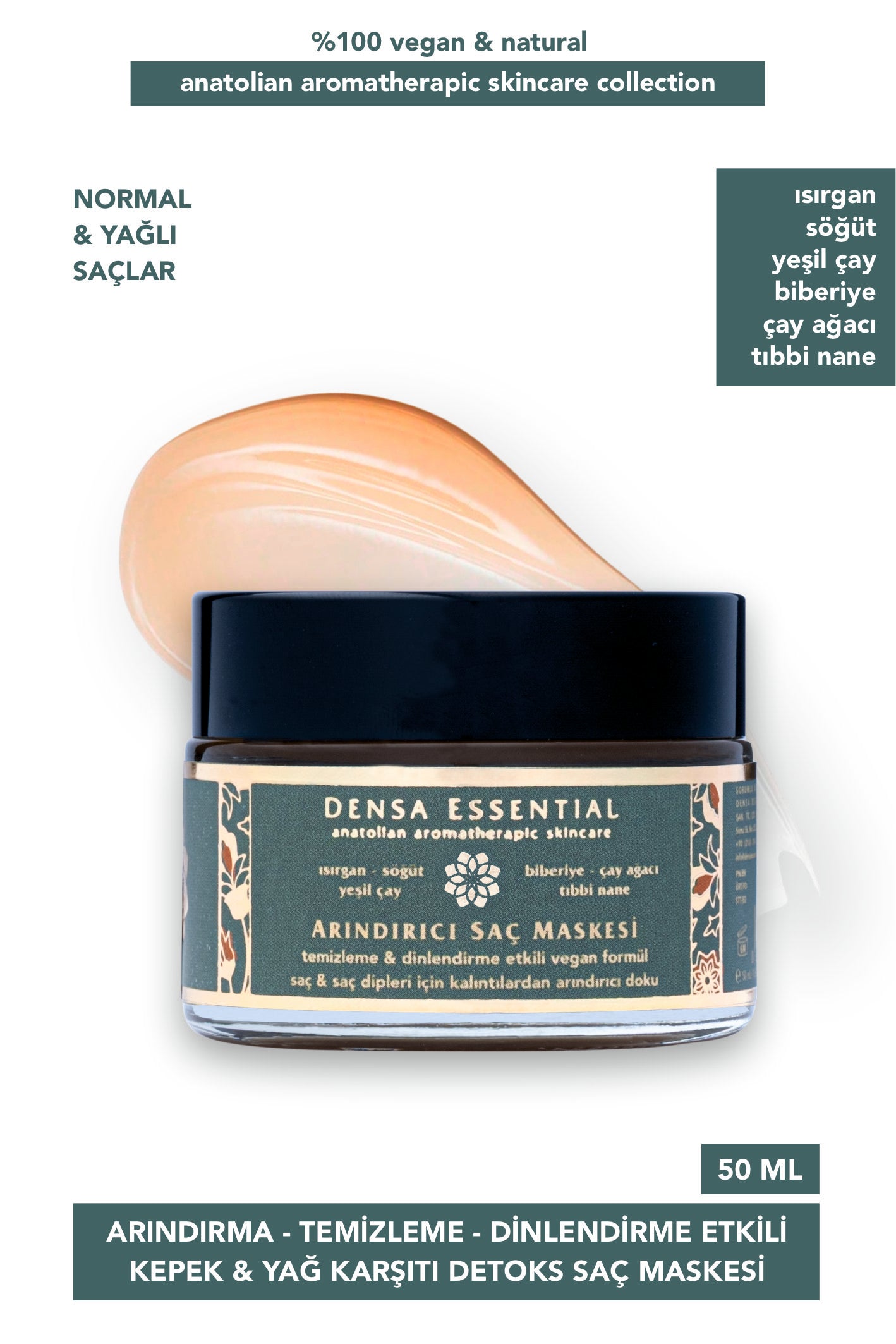 DETOKS SAÇ MASKESİ - ARINDIRMA/TEMİZLEME/DİNLENDİRME ETKİLİ YAĞLI SAÇ & KEPEK KARŞITI 50 ML