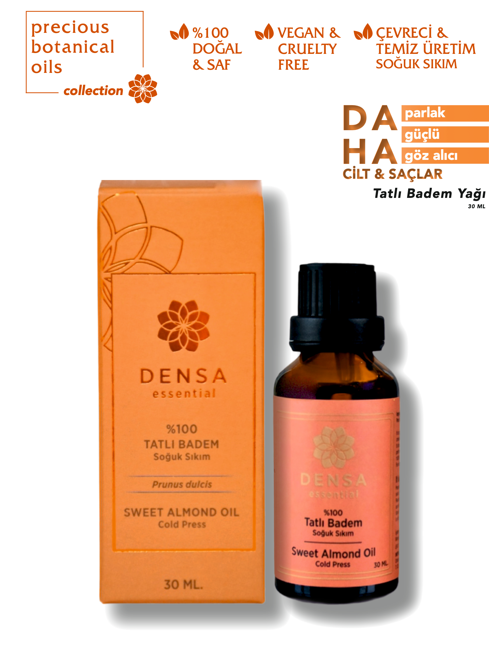 %100 Tatlı Badem Yağı 30 ML