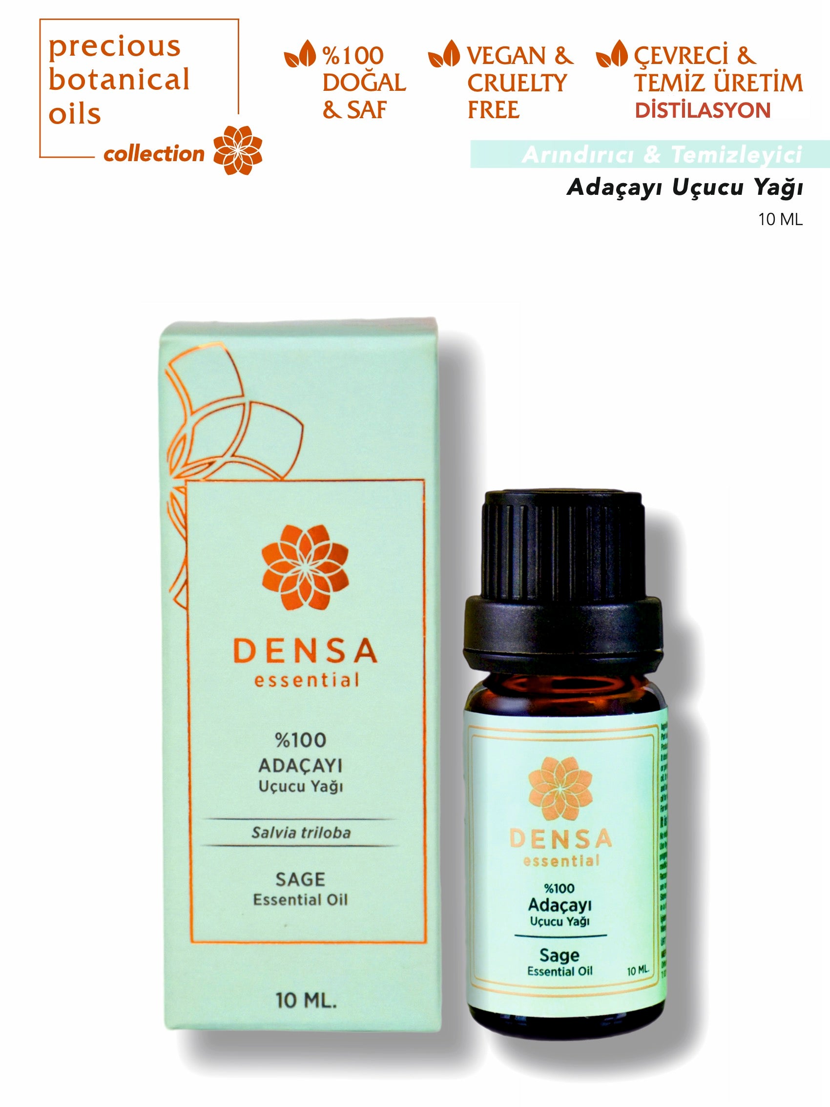 %100 Türk Adaçayı Uçucu Yağı 10 ML